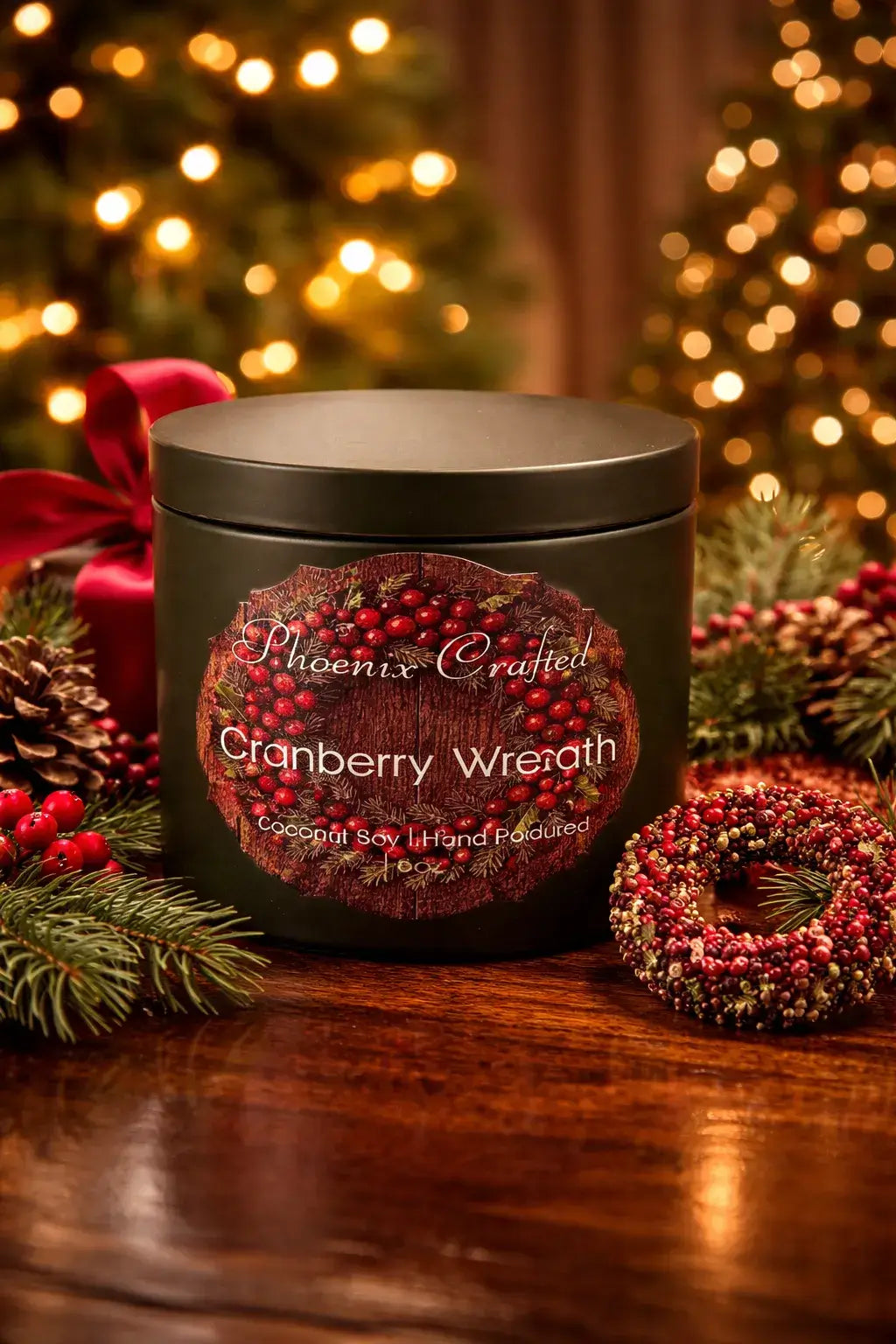 Cranberry Wreath Candle